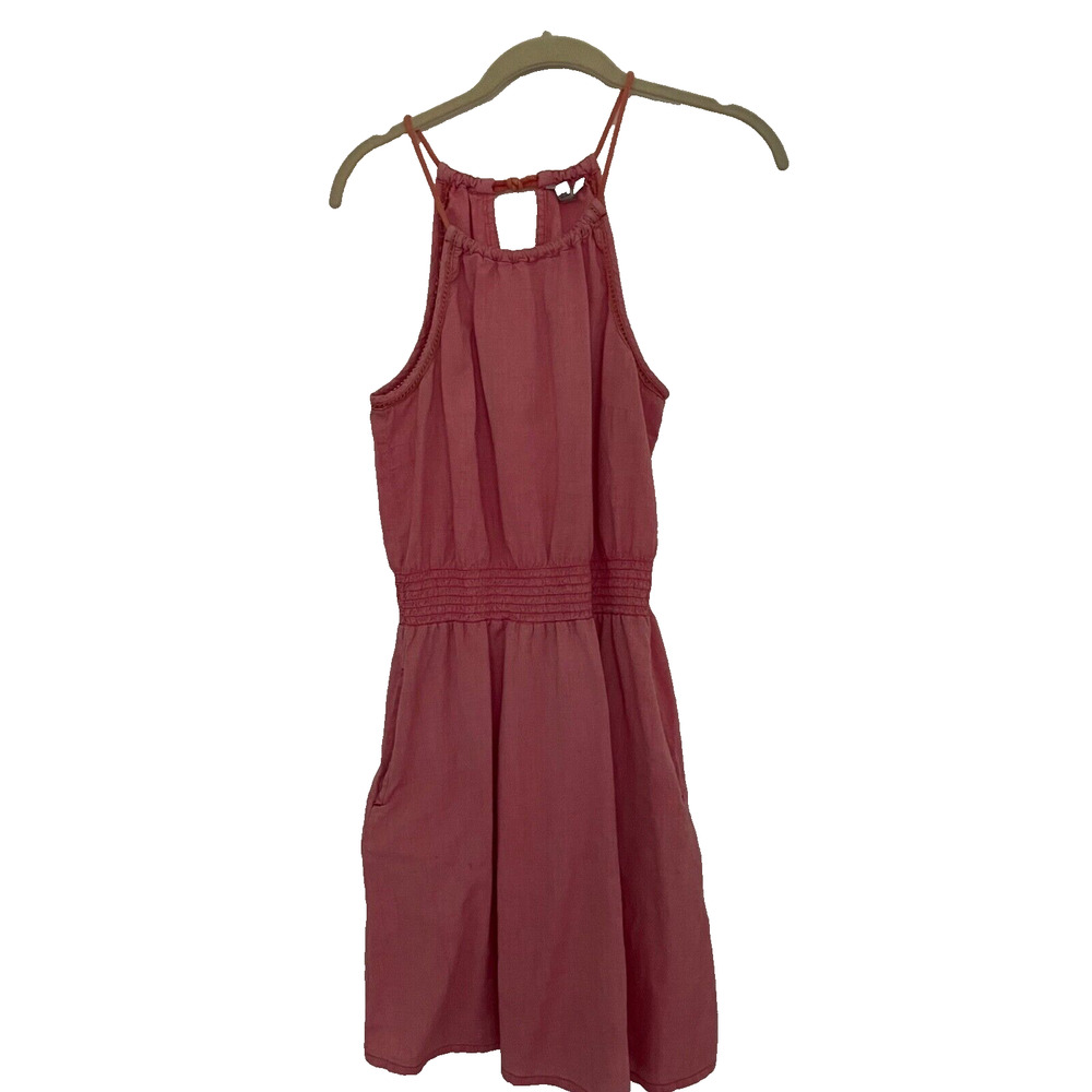 Pink Toad&CO Womens Tank Dress Sleeveless Size M Salmon Pink Organic Cotton